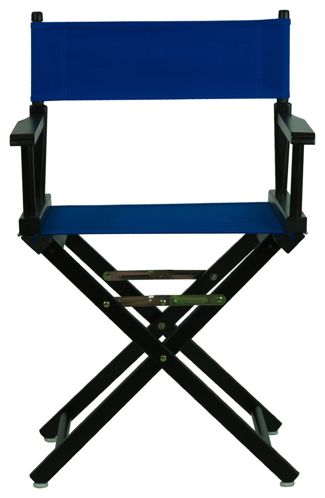 18" Director's Chair With Black Frame, Royal Blue Canvas