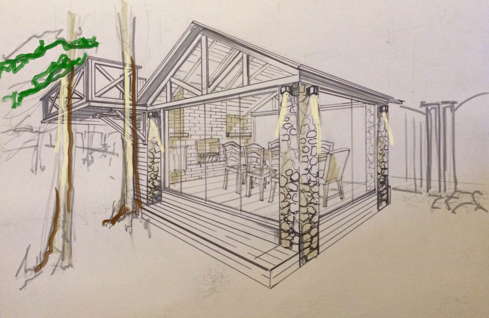 эскиз зоны барбекю