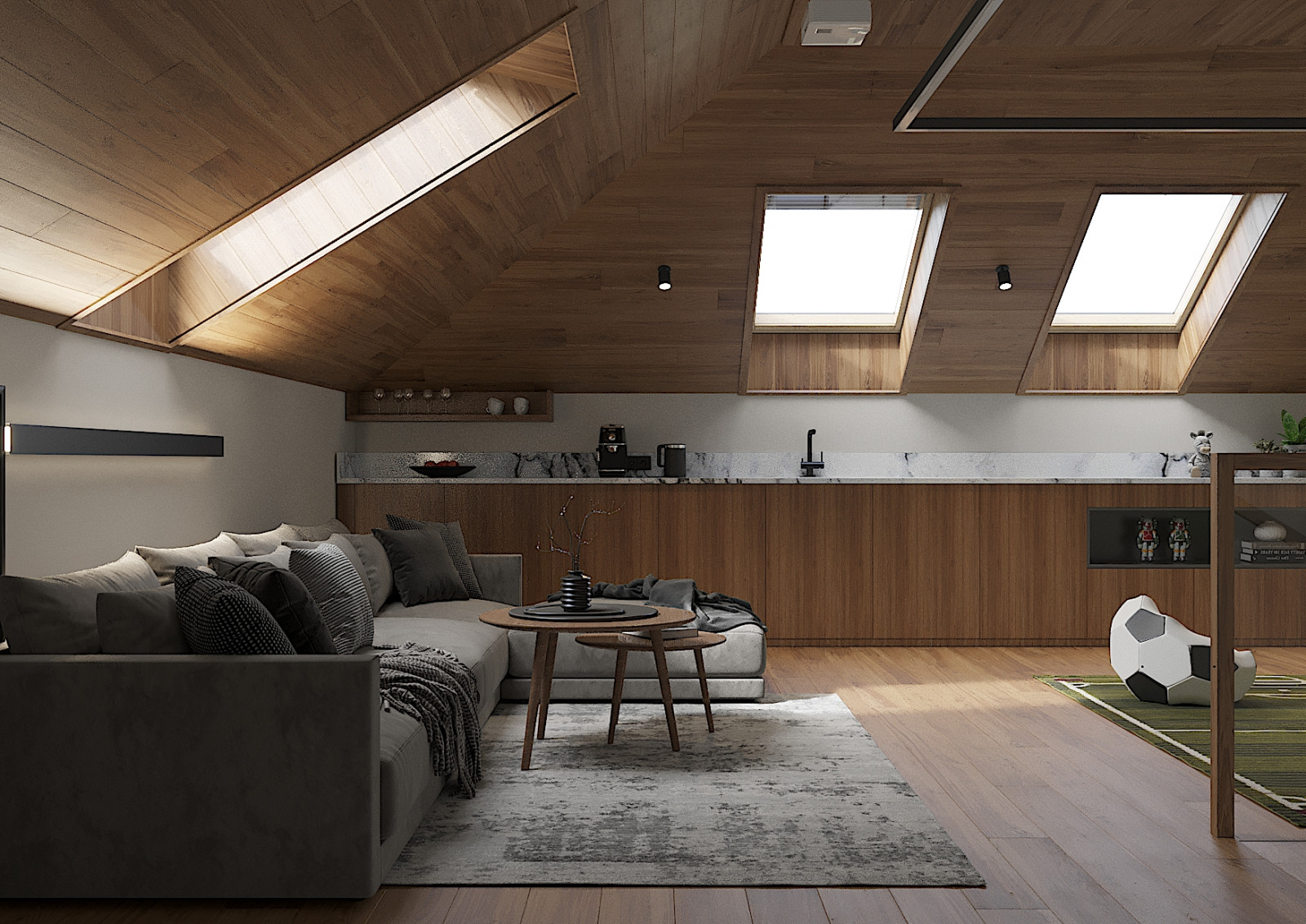 Дом с мансардой в современном стиле