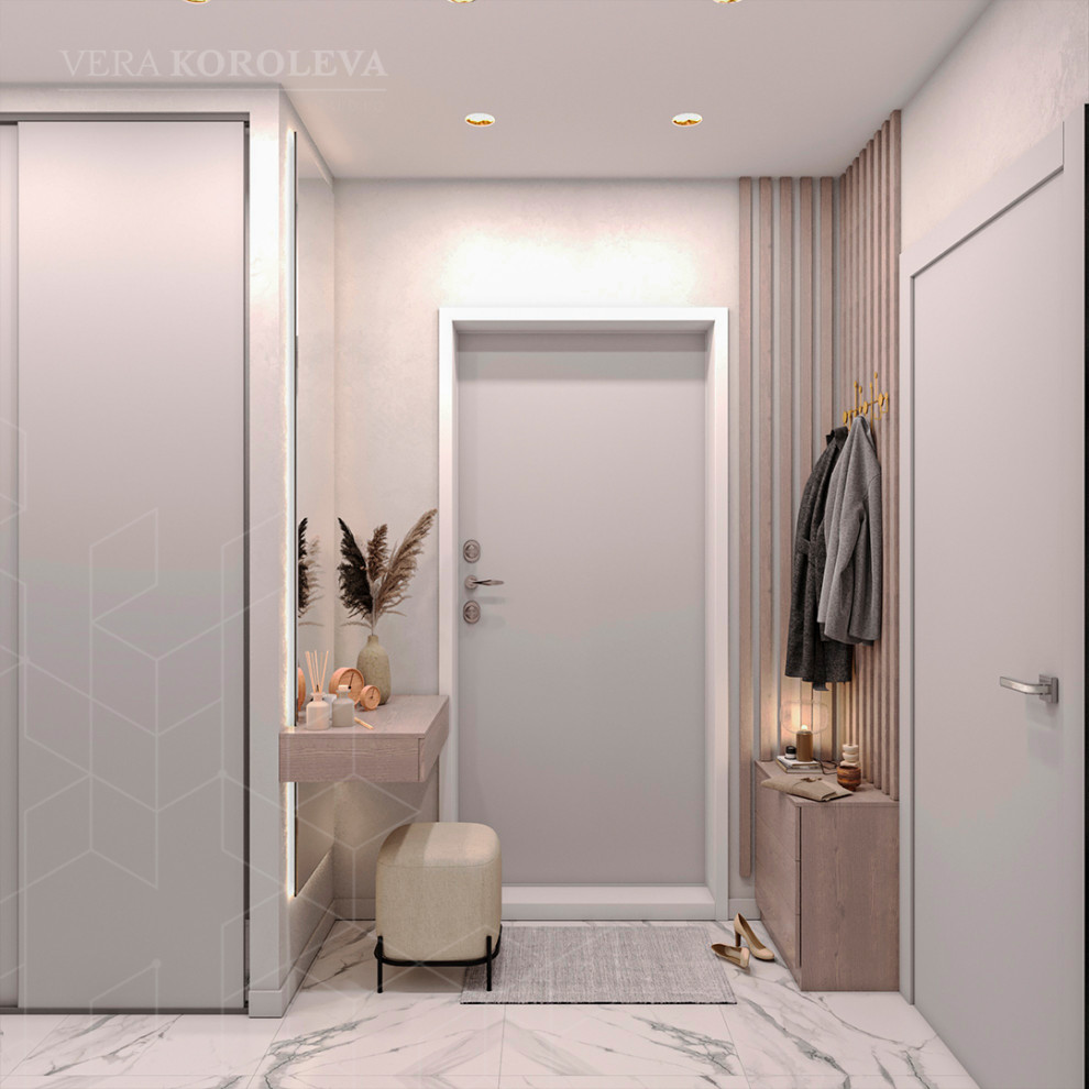 Дизайн-проект двухкомнатной  квартиры с золотыми акцентами в ЖК "Q-Мир"