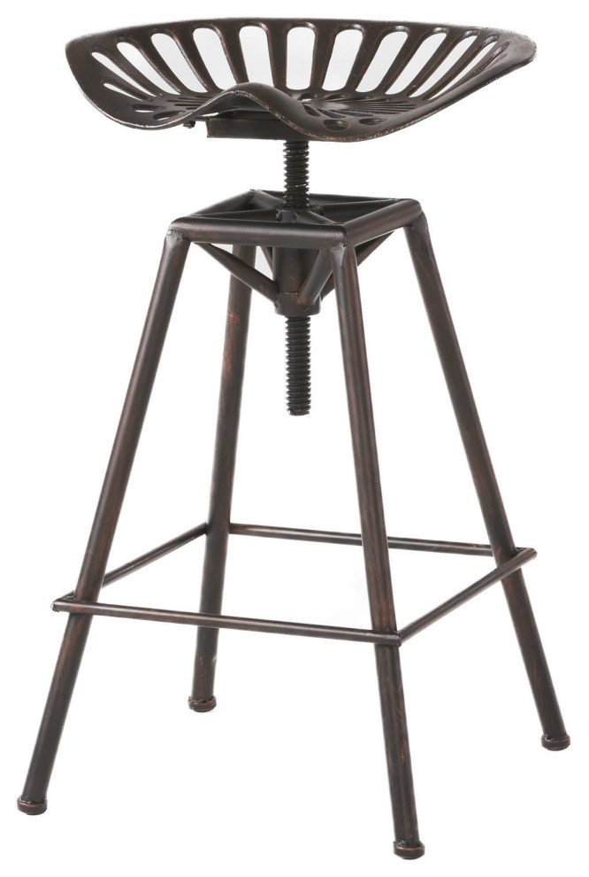 GDF Studio Charlie Saddle Seat Copper Bar Stool Industrial Bar