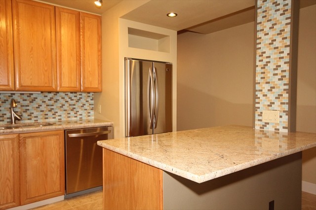 Eclectic Kitchen Hawaii Kitchen redesign with new granite and beach glass tile backsplash eclectic-kitchen