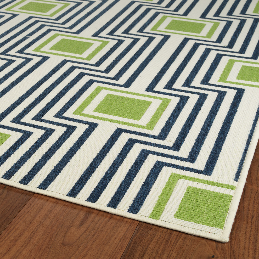 Kaleen Navy Indoor/Outdoor Amalie Rug Contemporary Outdoor Rugs
