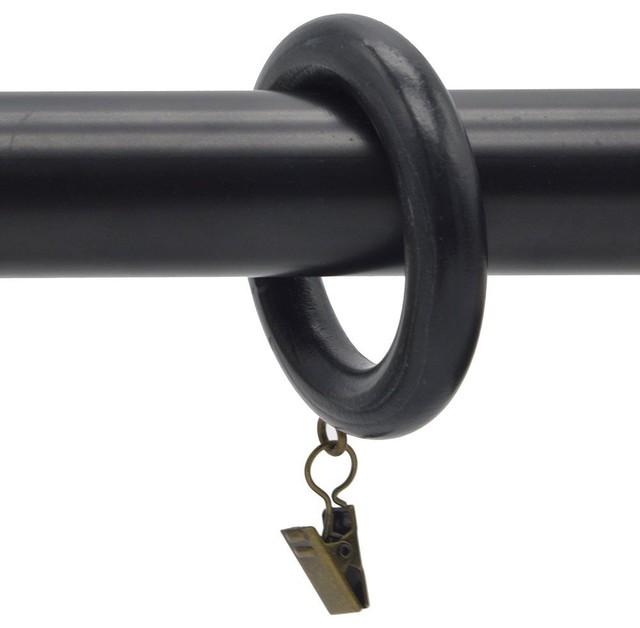 Urbanest 1 7 8 Diameter Wood Curtain Rings With Clips Set Of 14 1 7 8 Diameter Wood Curtain Rings With Clips