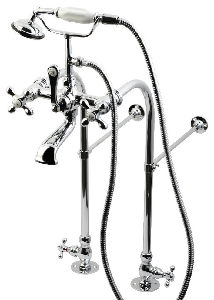 CC58T451MX Vintage Freestanding Clawfoot Tub Faucet,Hand Shower, Polished Chrome