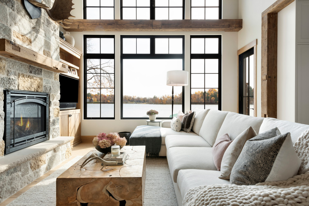 Gull Lake Home Rustic Living Room Minneapolis by Tays & Co