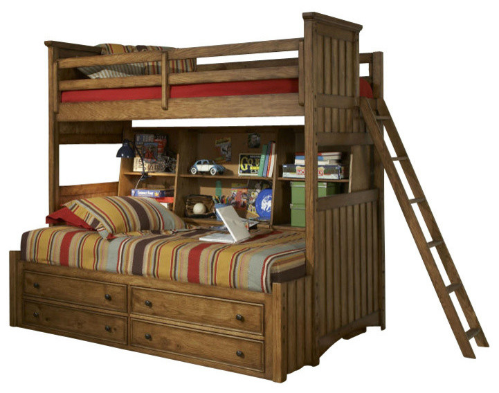 Legacy Classic Kids Timber Lodge Twin Over Twin Bunk Bed With Bunk Storage
