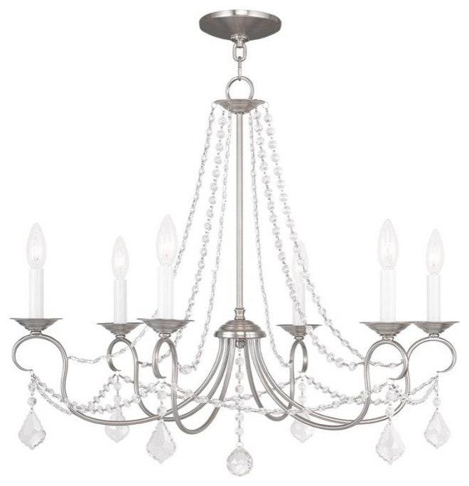Livex Lighting Chandeliers 28" Brushed Nickel Steel 6Light