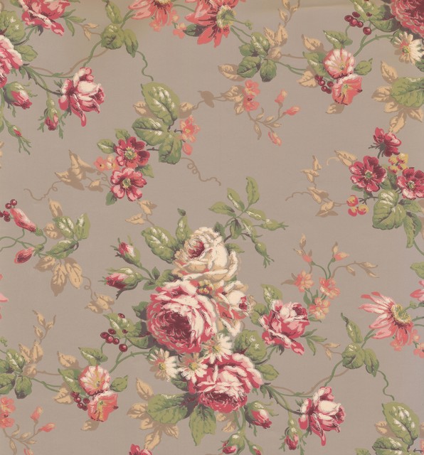 FLORAL - Flower Colorful Wallpaper - Traditional - Wallpaper - by Euro ...