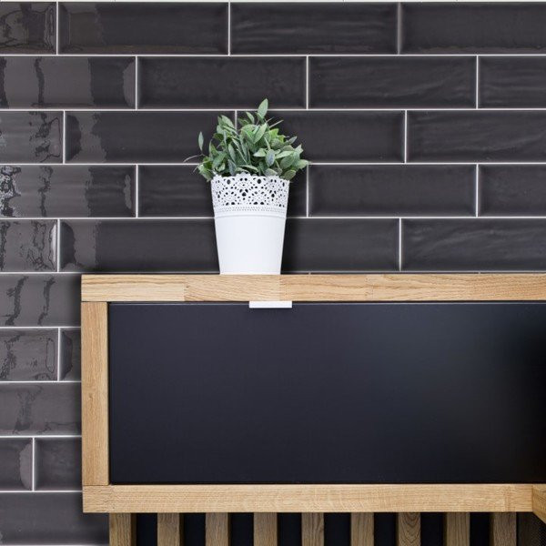 Aria Black Metro Tiles Flat Brick Tiles Direct Tile Warehouse