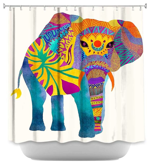 Shower Curtain Unique from DiaNoche Designs Whimsical Elephant I