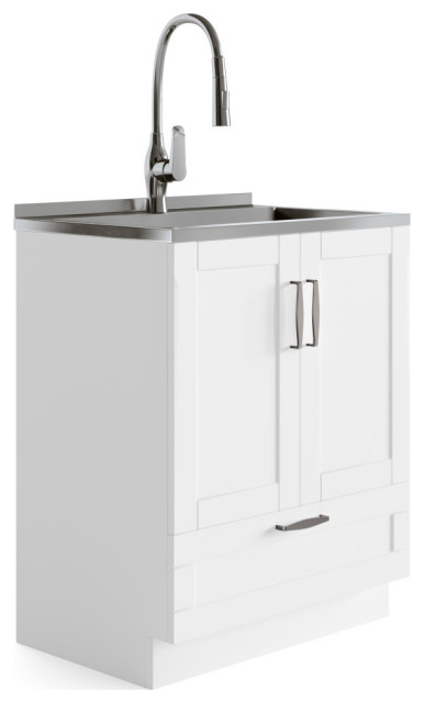 Reed 28 Laundry Cabinet Pull Out, Laundry Vanity With Sink