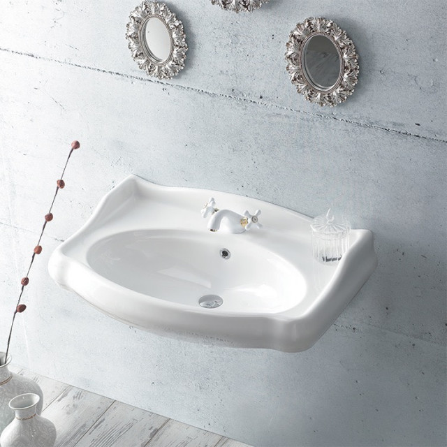 Nameeks 030300-U-One Hole CeraStyle Collection 33" Ceramic Wall - White