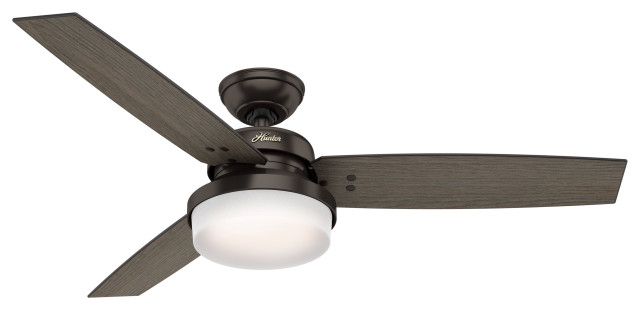 Hunter Fan Company Sentinel Premier Bronze Ceiling Fan With Light Remote 52