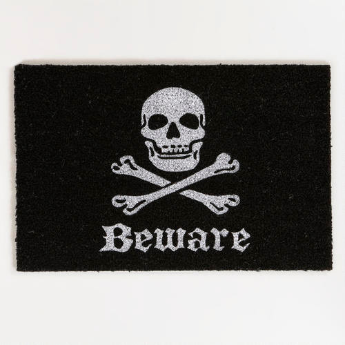 Skull and Bones Halloween Doormat