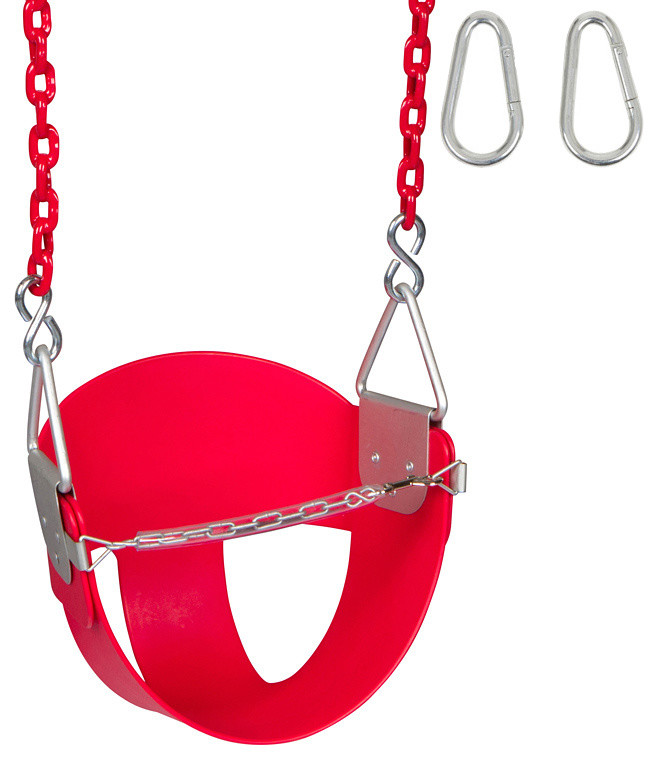 HighBack HalfBucket Swing Seat With Coated Chain, 8.5