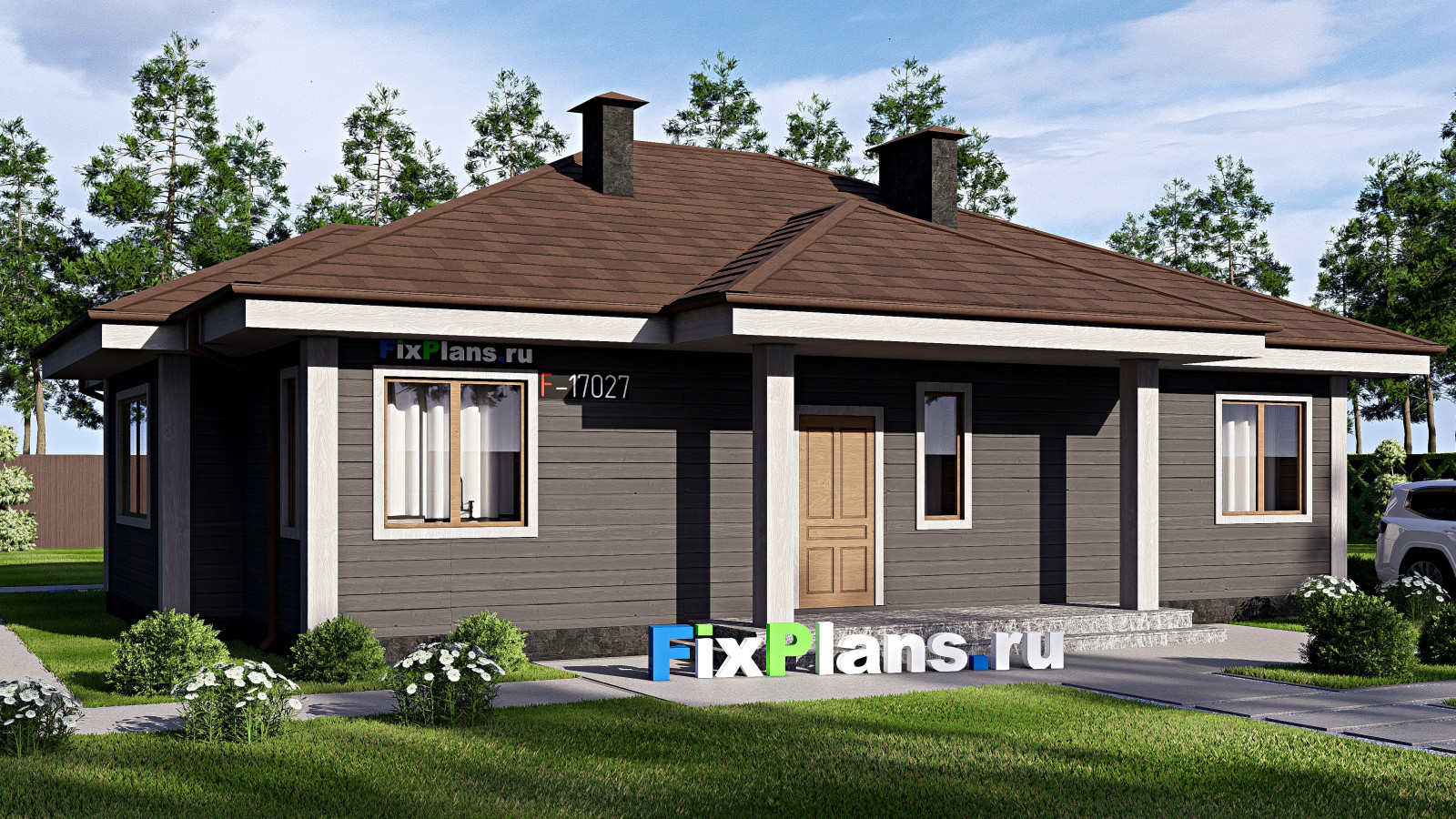 Проект одноэтажного дома 12х15м S120м2 F-17027