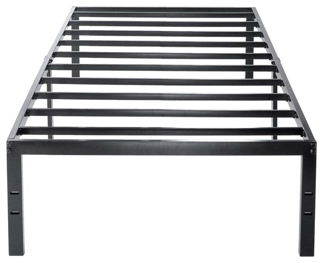 Twin Size Black Metal Platform Bed Frame With Headboard Attachment Twin Size Black Metal Platform Bed