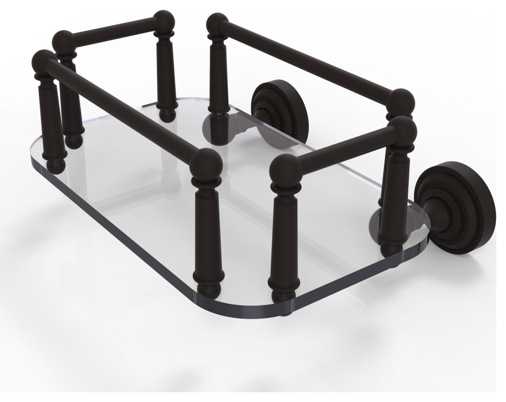Dottingham Wall Mounted Glass Guest Towel Tray, Oil Rubbed Bronze
