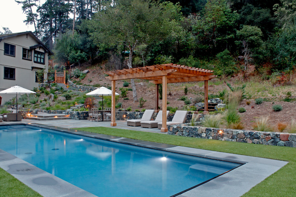 Pool and Redwood Arbor - Traditional - Pool - San Francisco - by Terra