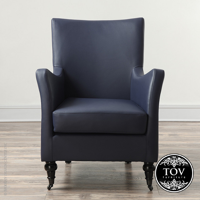 Carlyle Indigo Leather Chair | Tov