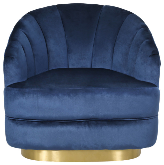 Caily Modern Glam Channel Stitch Velvet Club Chair - Contemporary ...