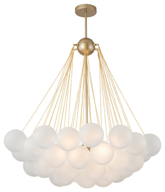 Modern 3Light Glass Globe Bubble Chandelier Contemporary