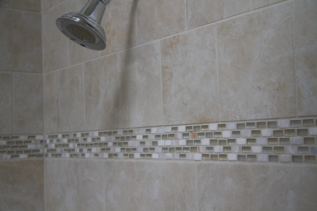 Stone Glass Shell Tile Mosaic Tile Shower Installation American Traditional Bathroom San Francisco By Tileshop
