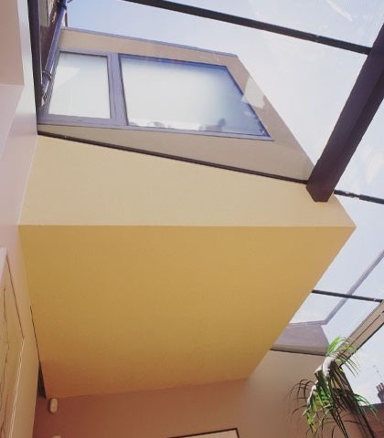 Internal view inside glass extension