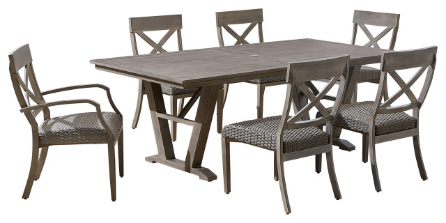 Ove Decors Farmingham 7 Piece Patio Dining Set Transitional Outdoor Sets By Houzz - Patio Dining Room Furniture
