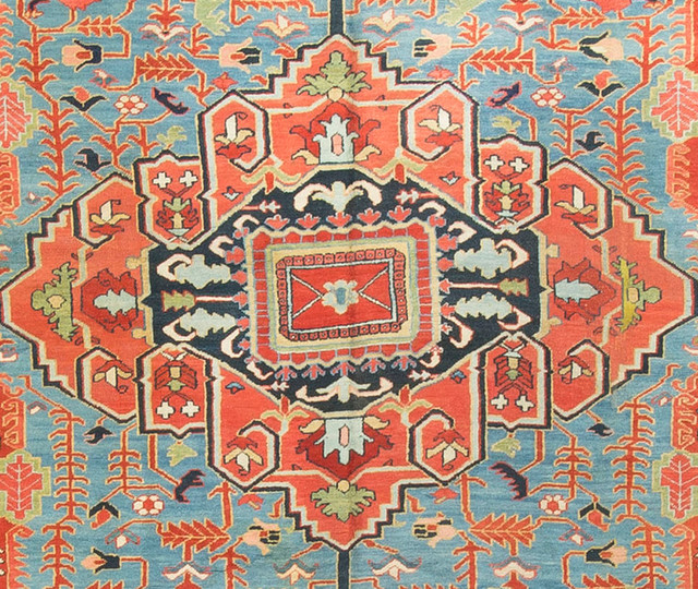 Traditional Antique Hand Woven Rug, 9'9"x11'9"