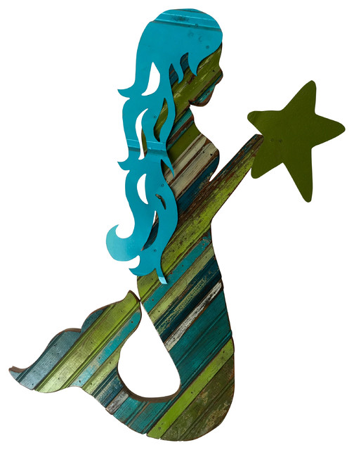 Wooden Mermaid Wall Art reclaimed wood mermaid wall art - wall sculptures -ridley Wooden Mermaid Wall Art reclaimed wood mermaid wall art - wall sculptures -ridley