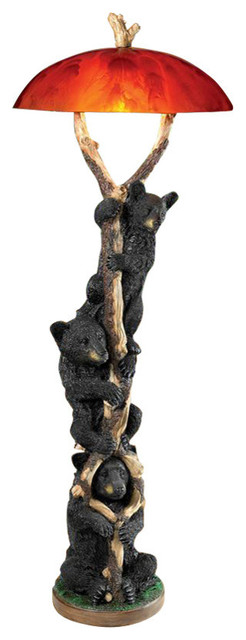 Setting Sun Black Bear Floor Lamp Traditional Floor Lamps By