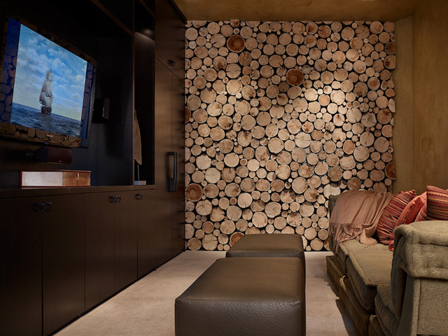 Cozy Tv Room Contemporary Home Theater Denver By Highline