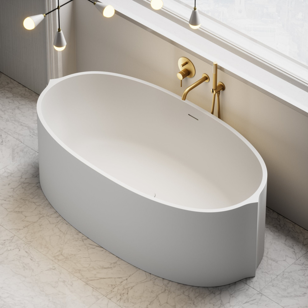 Cielo Freestanding Stone Bath Modern Bathroom Other by LUSSO