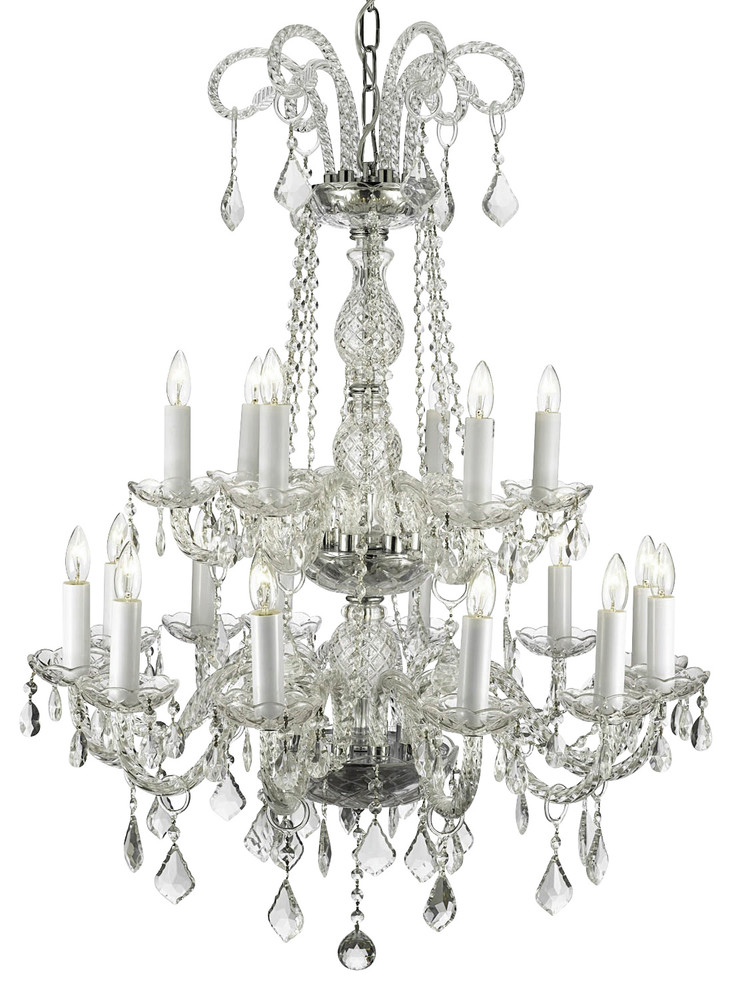 18-Light Crystal Chandelier 38"x28"