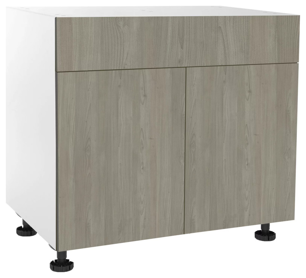 Modern Storage 2 Frameless Doors & Large Drawer, White/Nordic