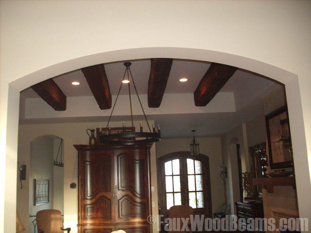Faux Beam Tray Ceiling Update 3 Traditional Family Room New