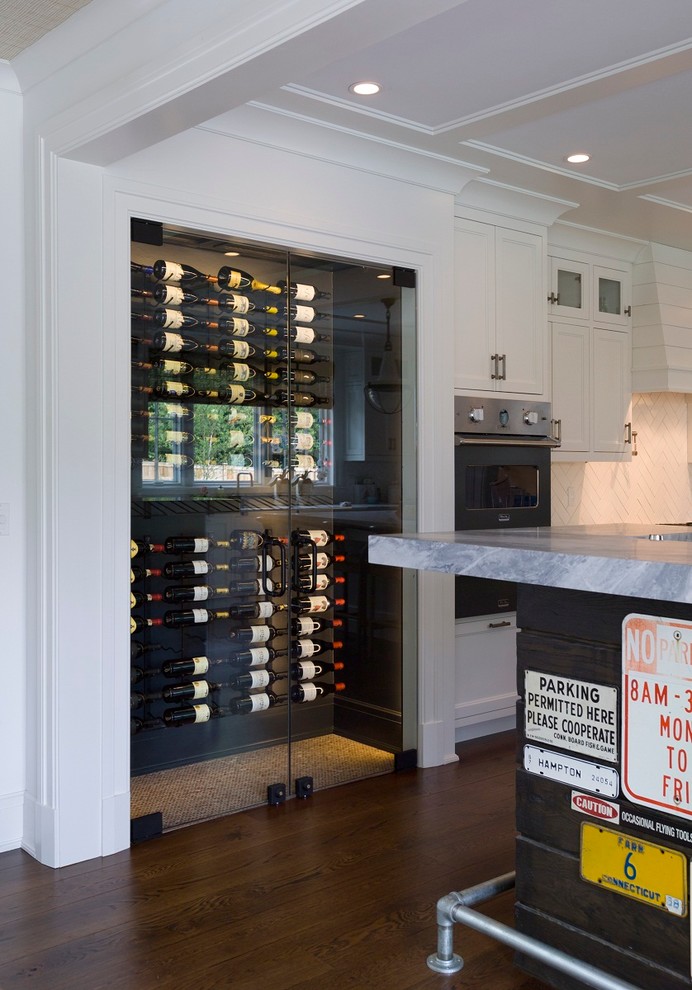 Inspiration for a contemporary wine cellar in New York.