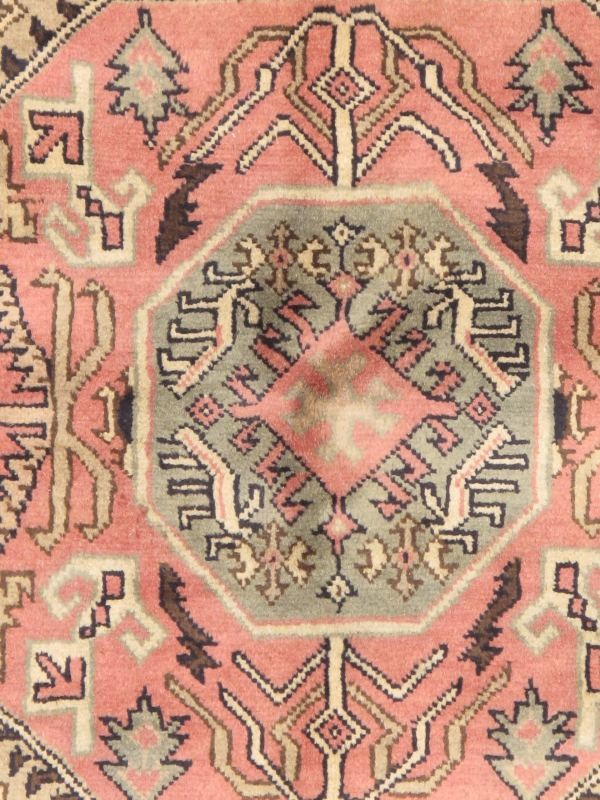 Hand-knotted Uzbek Kargahi Peach Wool Rug 5'7" x 8'3"