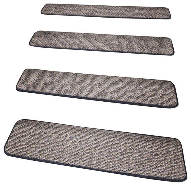 Set of 12 TapeDown Carpet Stair Treads Denim Blue Contemporary