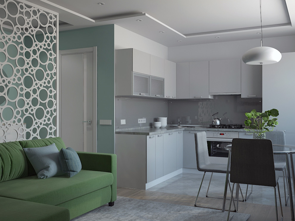 Интерьер с ажурной перегородкой