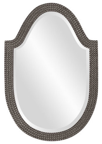 Lancelot Arched Mirror, Glossy Charcoal