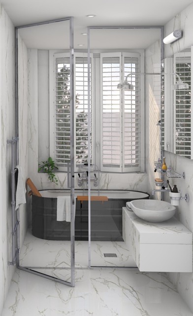 Perspective transitional-rendering