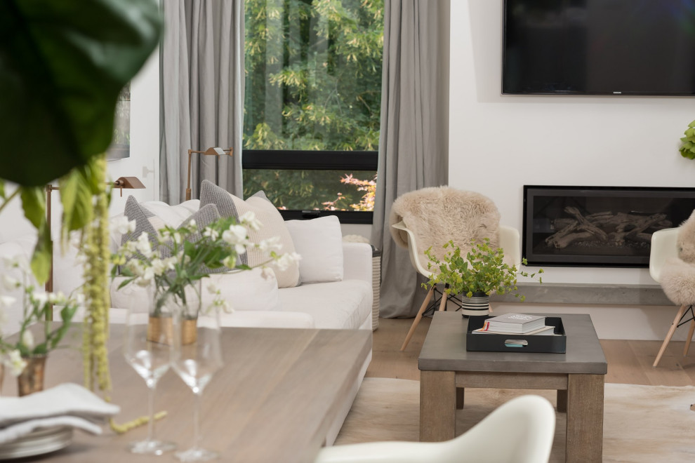 Example of a trendy home design design in Seattle