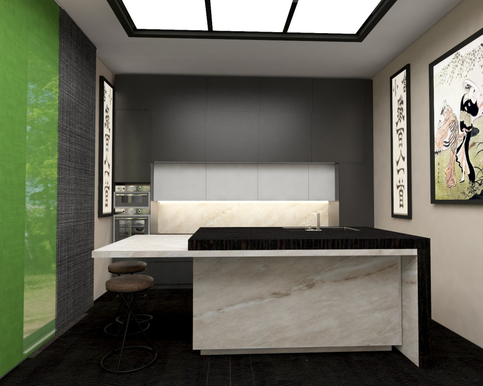 кухня-гостиная в японском стиле