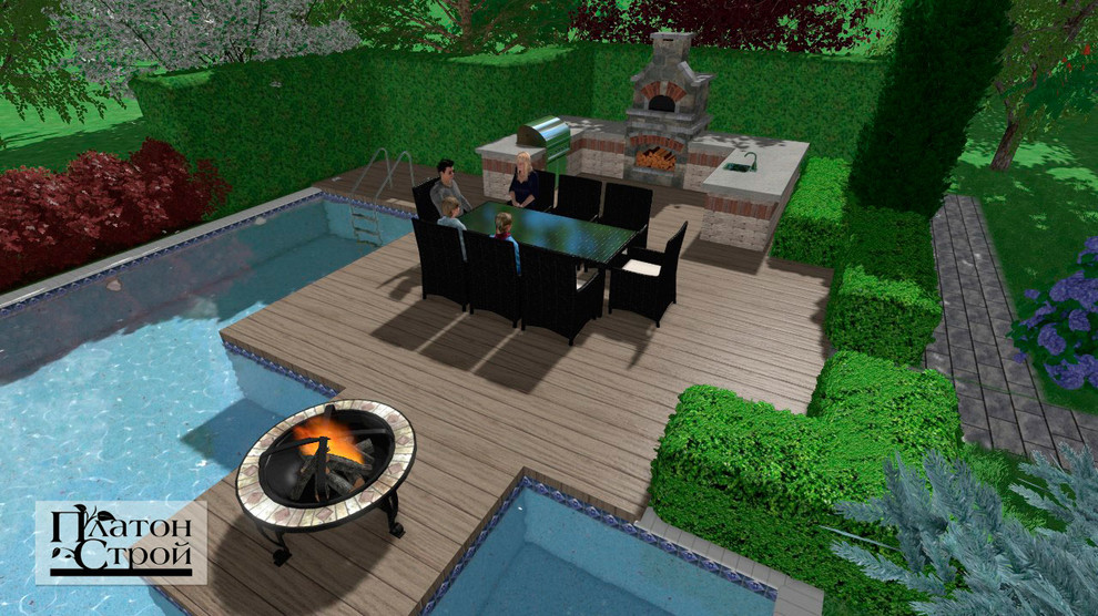 Барбекю возле бассейна