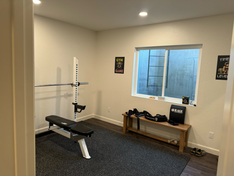 Commerce City Basement Finish with Bathroom and Workout Room