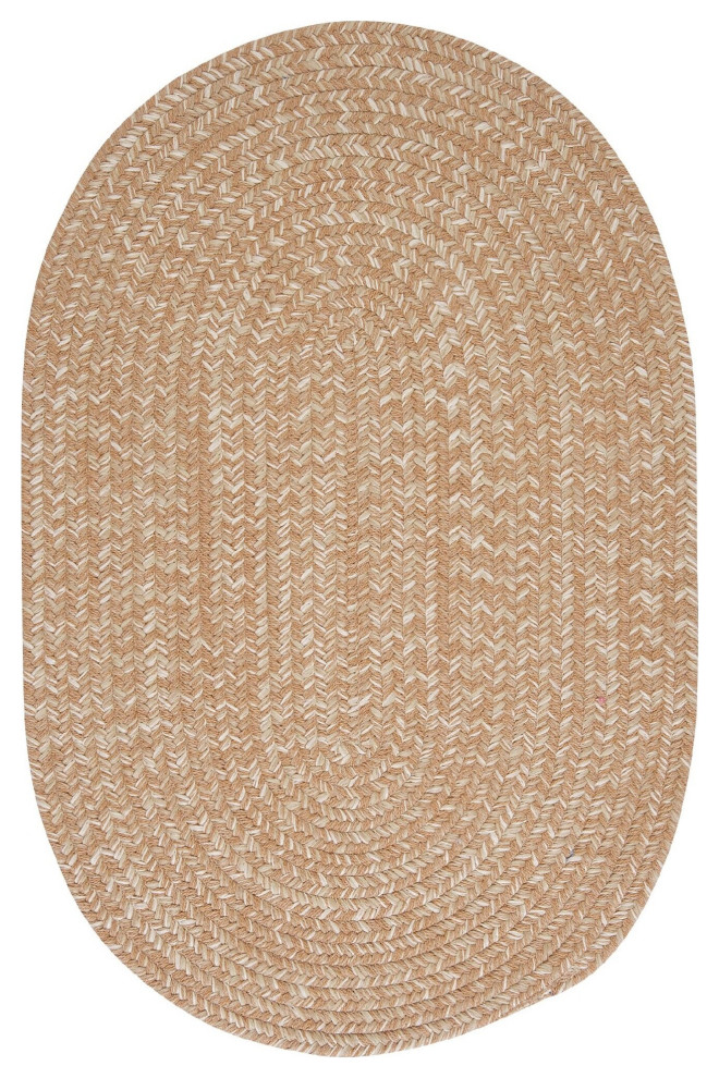 Tremont Tweed Indoor Rug Rustic Farmhouse Braided Wool TE09, 5'x7' Oval