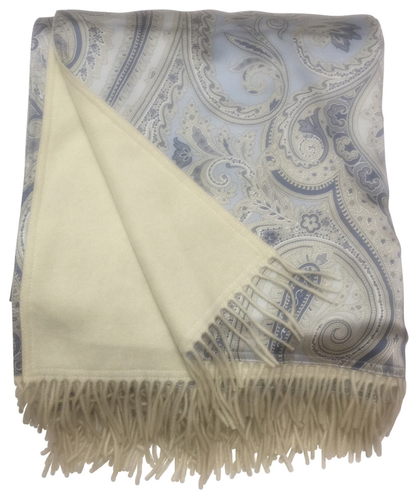 Reversible Silk And Cashmere Throw